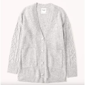 Abercrombie & Fitch Fuzzy Cable Cardigan
